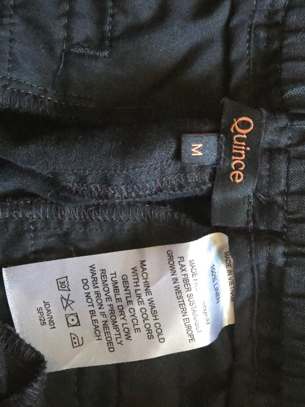 Quince 100% European Linen Wide Leg Pants Black Size M - Like New - Picture 6 of 6